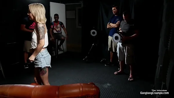 TIny young girl gets fucked by 5 guys