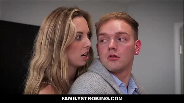 FamilyStroking - Blonde Stepmom Joins Stepsister And Stepbrother After Watching Them And Masturbating - Jill Taylor, Millie Morgan