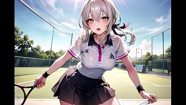 Sexy Young Anime Teens Playing Tennis With Transparent Cloth (with pussy masturbation ASMR sound!) Uncensored Hentai