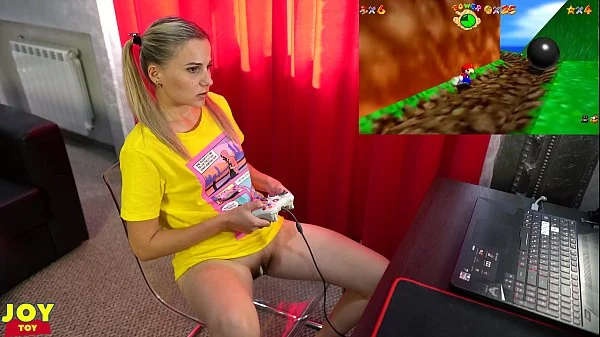 Letsplay Retro Game With Remote Vibrator in My Pussy - OrgasMario By Letty Black