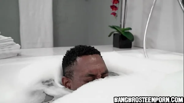 Black stepdad gets into bath with his gf's girl