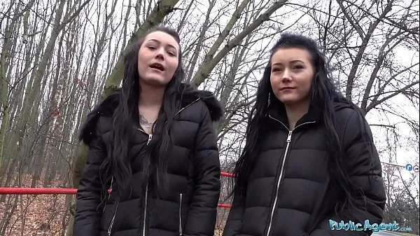 Public Agent Real Twins stopped on the street for indecent proposals